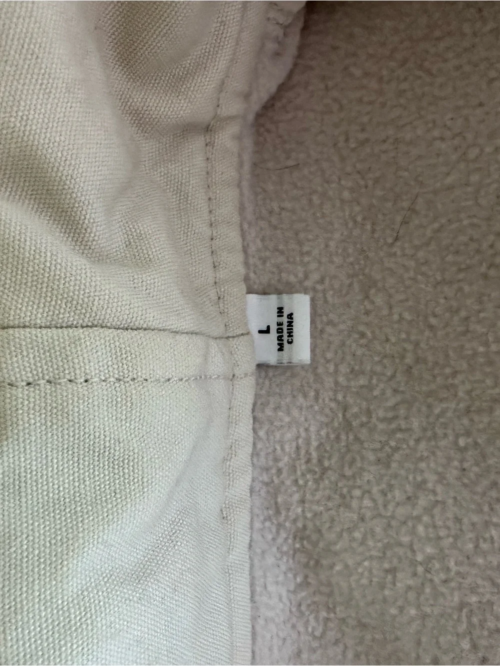 UNIQLO U fleece lined cream jacket with hood